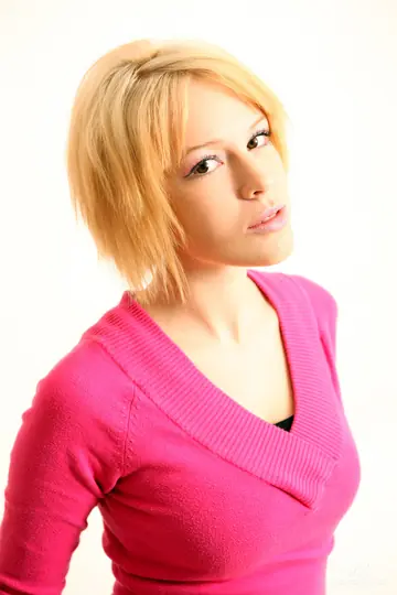European Blonde in Jeans and Socks Strips and Spreads