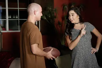 Karlee Grey – Busty Brunette Sucks Cock and Takes a Load on Her Chest