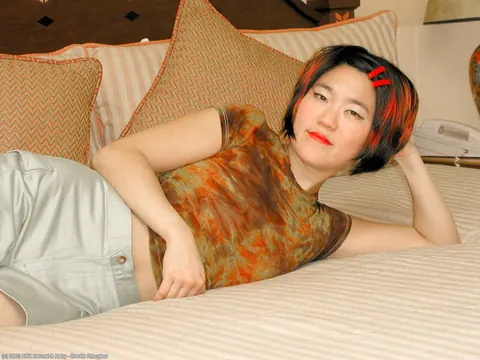 Short-Haired Latina Pulls Her Panties Aside in Shorts – photo 2 of 16