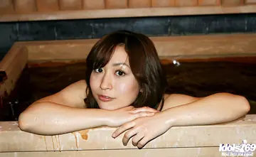 Momo Yoshizawa – Japanese Redhead Undresses and Spreads Her Hairy Pussy in the Bathroom