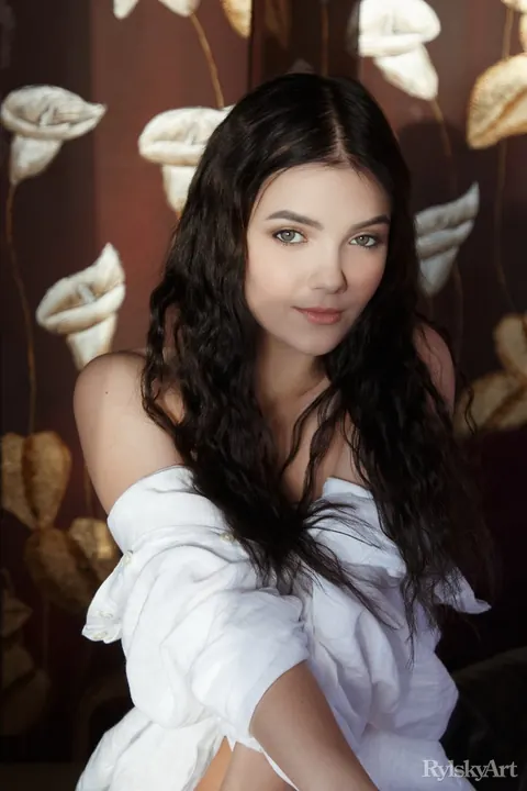 Chanel Fenn: Brunette with Small Natural Tits Spreads Her Hairy Pussy and Licks Fingers – photo 12 of 16