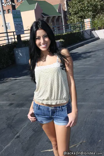 Kimberly Gates – Petite Latina Brunette Takes Facials in Interracial Gangbang