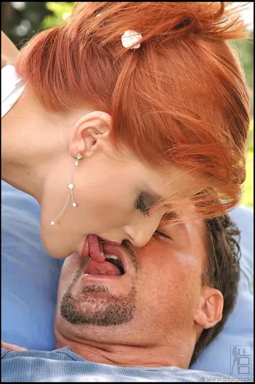 Rossa JHonson – Pale European Redhead Sucks Cock Outdoors with Big Natural Tits