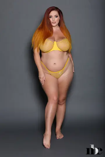 Curvy British Redhead Poses in Lingerie and Shows Her Big Tits