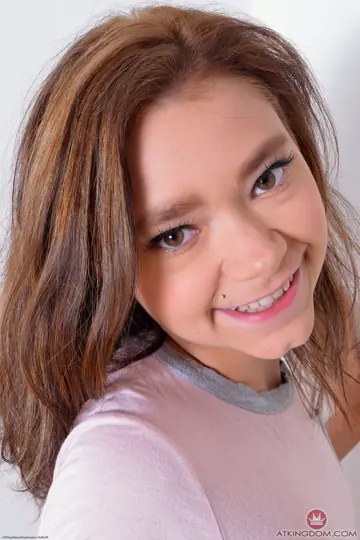 Brunette with Small Natural Tits Spreads Her Pussy in Close-Up