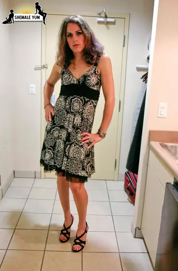 Mature Trans Woman Poses Nude and Shows Her Cock