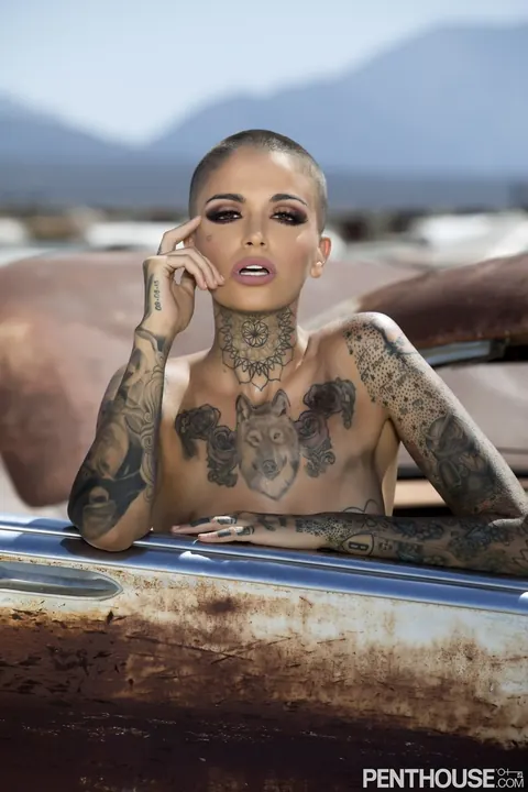 Leigh Raven: Tattooed Brunette with Small Tits Poses Nude Outdoors – photo 16 of 20