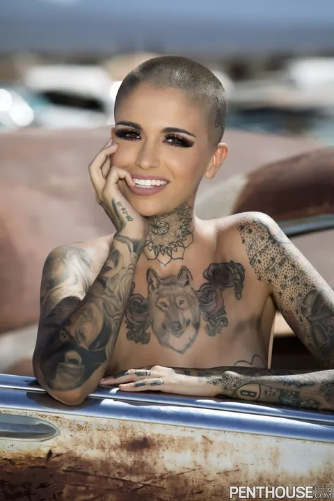 Leigh Raven: Tattooed Brunette with Small Tits Poses Nude Outdoors – photo 15 of 20