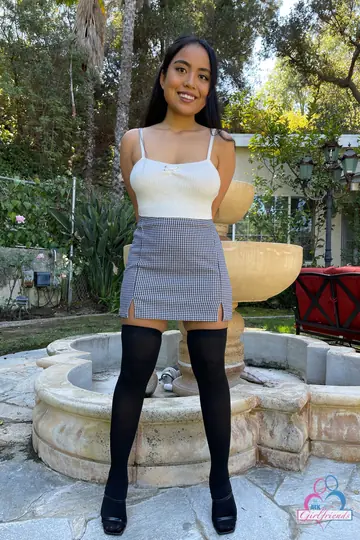 Petite Asian Babe with Big Tits Spreads and Fucks Outdoors