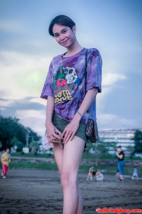 Asian Trans Woman Strips Nude Outdoors – photo 2 of 20