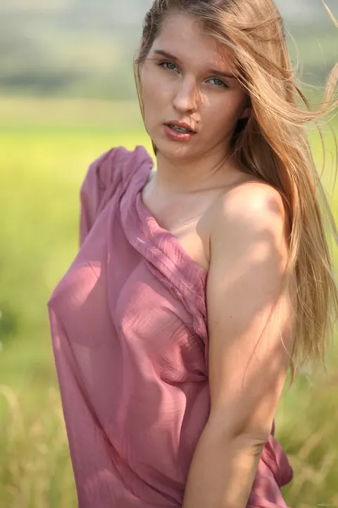 Tall Babe Strips Off Her Sheer Dress in the Forest – photo 1 of 21