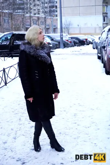 Blonde in Pantyhose Gives a Blowjob and Takes Anal Doggy Style Outdoors