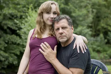 Blonde Sucks Old Man and Gets Fucked Outdoors
