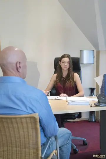 Brunette Sucks and Fucks Her Older Boss in the Office