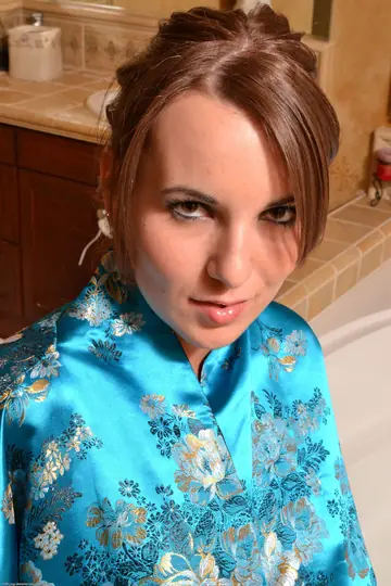Jenna Rose – Busty Brunette Fingers Her Ass and Spreads in the Bathroom
