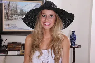 Piper Candlewick – Blonde Babe with Natural Tits Pulls Panties Aside and Spreads Her Shaved Pussy