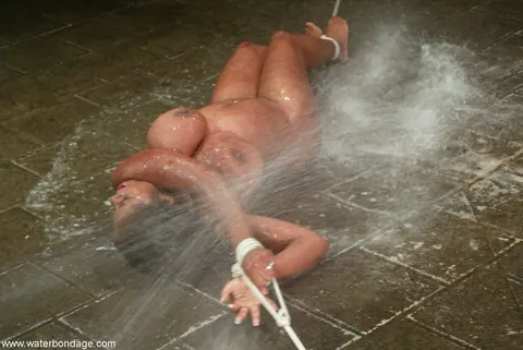 Candace Von: Curvy Ebony MILF in Water Bondage and Restraints – photo 14 of 21