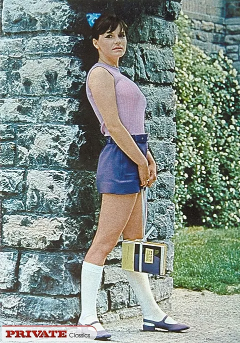 Busty Brunette in Socks and Uniform Spreads Outdoors – photo 2 of 11