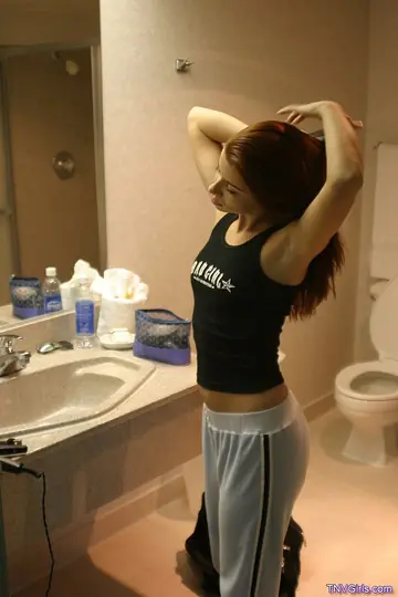 Sarah Blake – Busty Redhead Strips for a Shower with Her Partner
