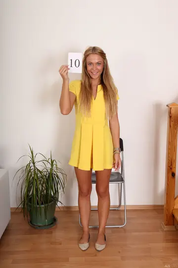 Denisa Deen – Slim Czech Brunette in Glasses Undresses and Spreads at the Casting