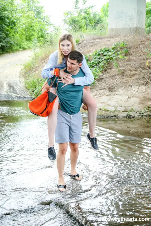 Milena Devi: Tall Skinny Blonde Gets Fucked Doggy Style and Rides Him in Public – photo 2 of 20