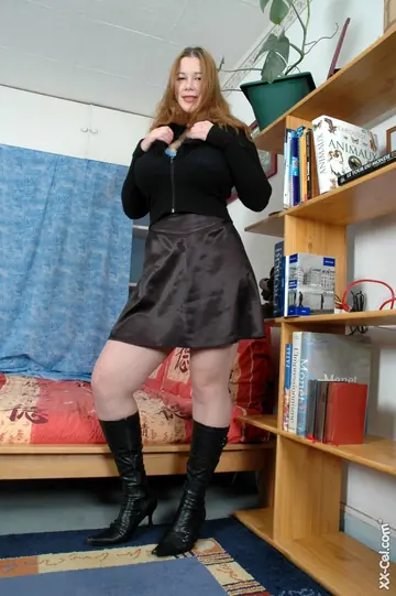 Czech Redhead with Big Tits Pulls Panties Aside