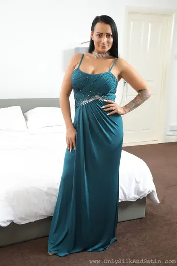 Curvy European Black-Haired Woman Poses in Pantyhose and a Skirt