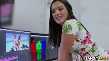 Alina Belle – Busty Brazilian Latina Secretary Sucks Her Boss in the Office