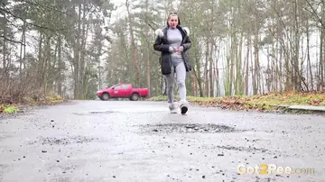 Viktoria Daniels – Czech Brunette Pisses in Winter Boots Outdoors
