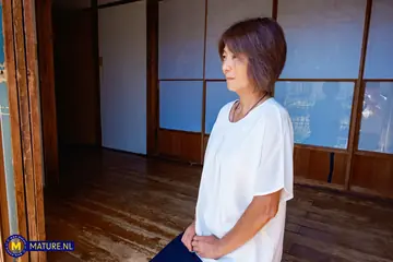 Short-Haired Japanese Woman Strips and Has Sex with Her Partner