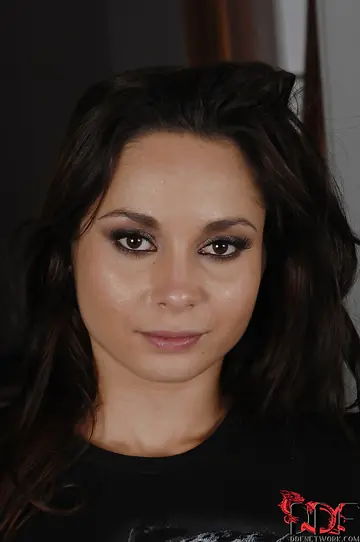 Crystal Rush – European Brunette Strips Out of Her Jeans and Spreads on Leather Chair