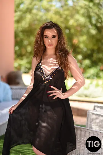 Tall Redhead MILF Strips Out of Her Dress Outside