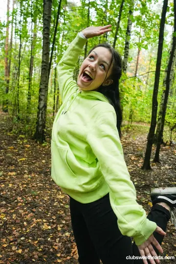 Rihanna Black – Petite Russian Brunette in Socks Gets Fucked in the Forest
