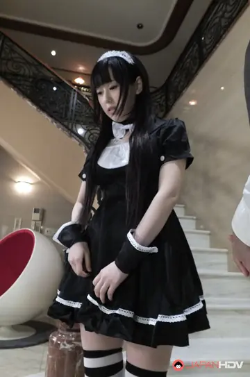 Machiko Ono – Japanese Maid in Lingerie Gives a Blowjob and Takes Cum in Mouth