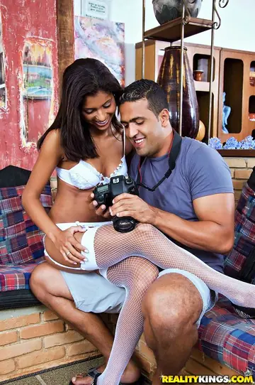 Thick Latina in Lingerie and Stockings Takes Anal and a Facial