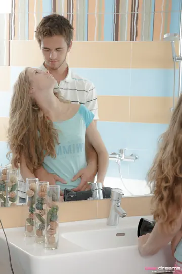 Blonde in Socks Takes a Cumshot in Her Mouth