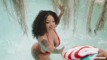 Advoree – Ebony BBW with Short Curly Hair Fucked Doggy Style in the Bathroom