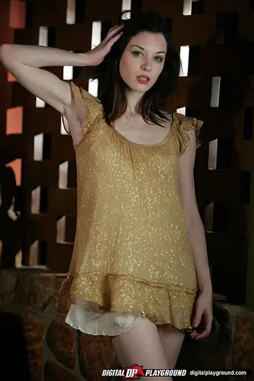 Stoya – Thick Brunette in a Skirt and Heels Spreads Her Hairy Pussy