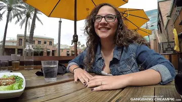 Woman in Glasses Takes Multiple Creampies and Cum on Her Ass