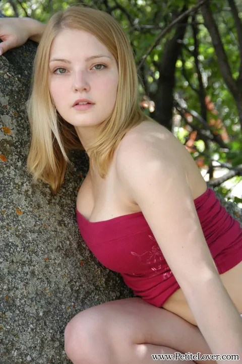 Cute Chloe: Blonde Flashes Her Panties Under Her Skirt Outdoors – photo 14 of 16