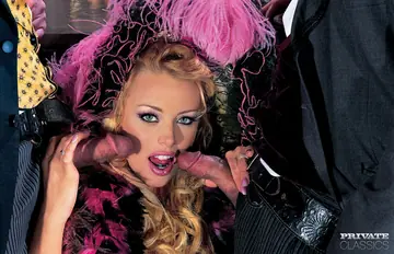 Brittney Skye – Busty Blonde MILF with Tattoos Sucks Two Cocks in a Threesome