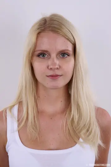 Czech Blonde Strips Naked and Spreads Her Shaved Pussy