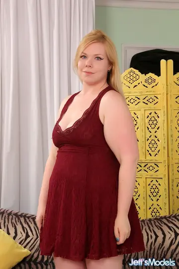 Curvy Blonde MILF Gives a Blowjob and Gets Fucked Doggy Style on the Sofa