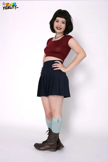 Yhivi – Petite Brunette Strips Out of Her Clothes Keeping Socks On