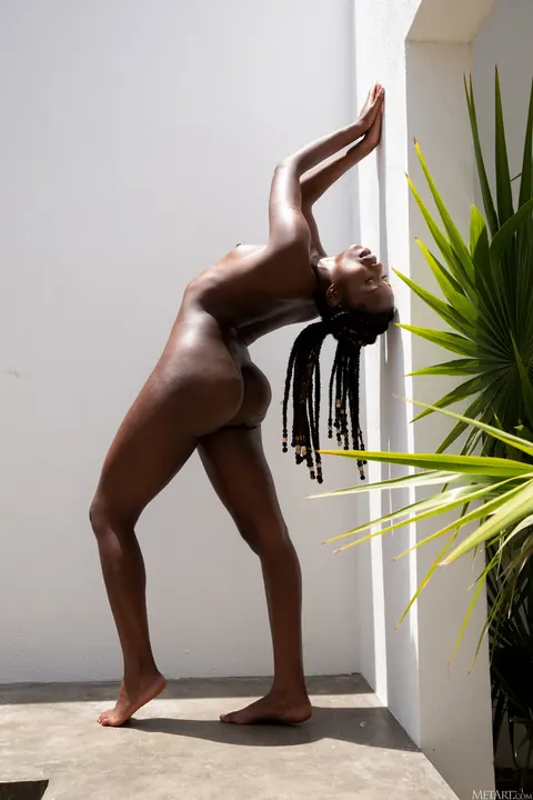 Dakota Simone: Ebony Woman with Natural Tits Strips and Shows Her Pussy – photo 14 of 20