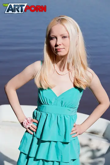 Mirta – Blonde Strips Out of Her Skirt and Spreads by the Lake