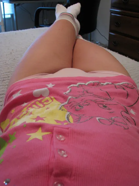 Brunette in Panties and Socks Spreads on the Bed – photo 20 of 20