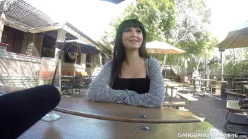 Petite MILF with Big Enhanced Tits Gets Gangbanged for Creampies