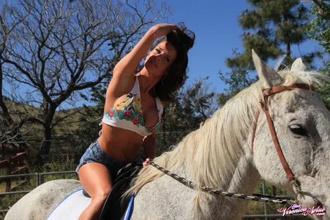 Devon Lee: Two Busty Blonde MILFs Have Lesbian Sex in the Forest After a Horse Ride – photo 1 of 18