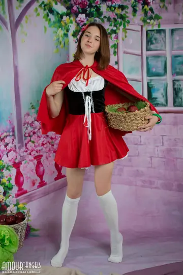 Slava Love – Brunette in Cosplay Socks Strips and Spreads Her Pussy